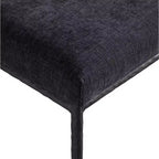 Meridina Furniture, Sedia laterale da pranzo rivestita in tessuto ciniglia nera Reeves, Set di 2