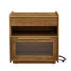 Comodino moderno con 2 cassetti, comodino moderno per camera da letto con ripiano aperto, tavolino laterale in legno per soggiorno e camera da letto
