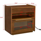 Comodino moderno con 2 cassetti, comodino moderno per camera da letto con ripiano aperto, tavolino laterale in legno per soggiorno e camera da letto