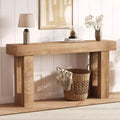 63-Inch Long Console Table, Sofa Table Behind The Couch, Farmhouse Wooden Rectangular Entryway Table for Entrance, Hallway, Living Room