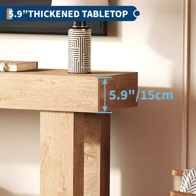 Tavolo Consolle Lungo 160 cm, Tavolino da Divano Dietro al Divano, Tavolo Rettangolare Rustico in Legno per Ingresso, Corridoio, Soggiorno