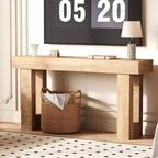 Tavolo Consolle Lungo 160 cm, Tavolino da Divano Dietro al Divano, Tavolo Rettangolare Rustico in Legno per Ingresso, Corridoio, Soggiorno