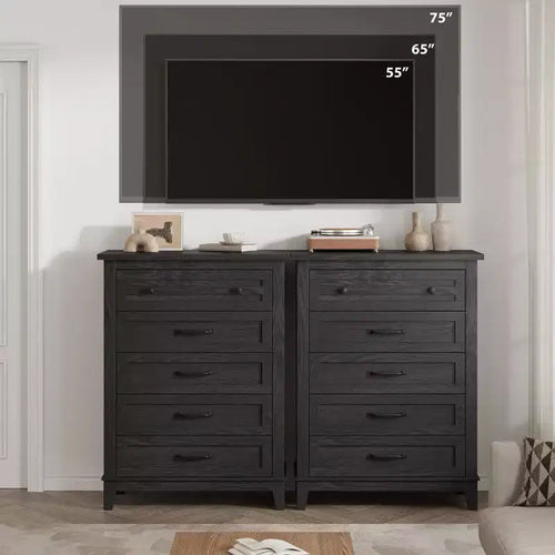 Cassettiera a 5 cassetti per camera da letto, cassettiera verticale alta 105 cm con scomparti, armadio contenitore in legno indipendente per soggiorno, camera da letto, ingresso