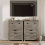 Commode 5 tiroirs pour chambre à coucher, commode verticale de 105 cm de haut avec rangement indépendant, meuble de rangement en bois pour salon, chambre à coucher, entrée