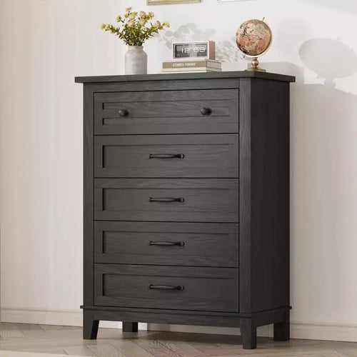 5 Dresser for Bedroom, 41.3 Tall Vertical Drawer Dresser with Storage Freestanding, Wooden Closet Storage Chest for Living Room, Bedroom, Entryway