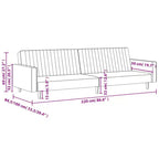 vidaXL Divano letto Grigio chiaro Velluto (100% poliestere), legno, plastica Grande