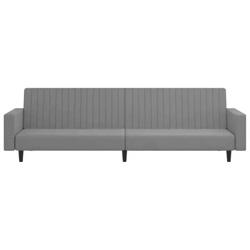 vidaXL Divano letto Grigio chiaro Velluto (100% poliestere), legno, plastica Grande