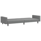 vidaXL Divano letto Grigio chiaro Velluto (100% poliestere), legno, plastica Grande