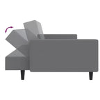 vidaXL Divano letto Grigio chiaro Velluto (100% poliestere), legno, plastica Grande