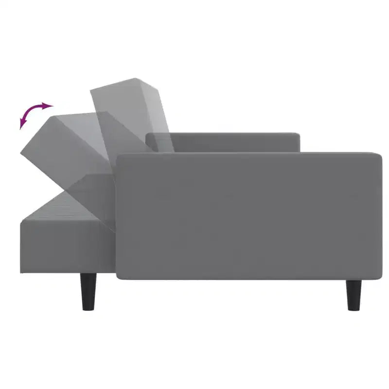 vidaXL Divano letto Grigio chiaro Velluto (100% poliestere), legno, plastica Grande