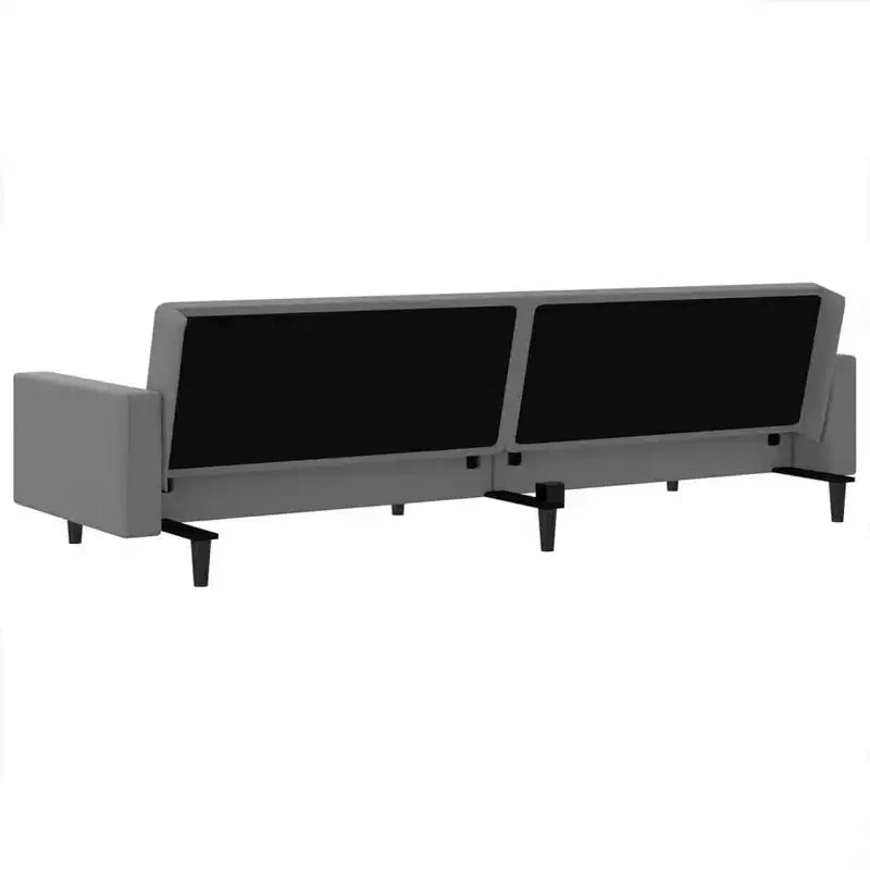 vidaXL Divano letto Grigio chiaro Velluto (100% poliestere), legno, plastica Grande