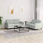 vidaXL Set divani 2 pz in velluto grigio chiaro - Seduta confortevole con imbottitura spessa e materiale resistente per soggiorno o ufficio