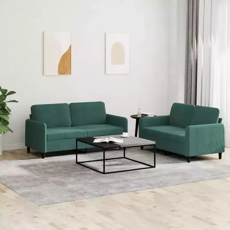 vidaXL Set Divani Verde Scuro