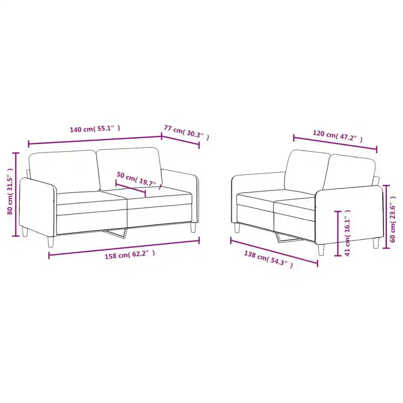 vidaXL Set Divani Verde Scuro