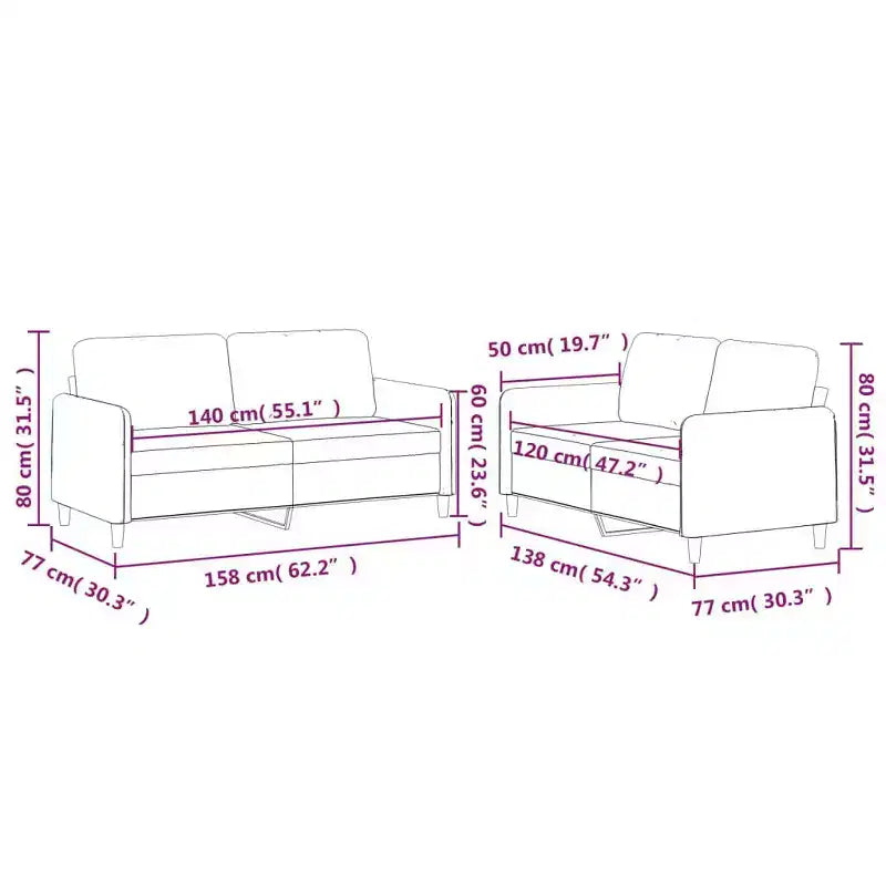 vidaXL Set Divani a 2 Posti con Cuscini in Tessuto Nero - Seduta Durevole e Confortevole per Interni/Esterni con Telaio in Compensato e Metallo