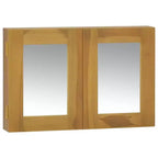 vidaXL Mirror Cabinet with Solid Teak Wood Frame - Hallway Mirror with Additional Storage Space - Wall Mounted Unit - Dimensions: 23.6 x 3.9 x 15.7