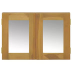 vidaXL Mobile specchiera con cornice in legno massello di teak - Specchio da ingresso con spazio aggiuntivo - Unità a parete - Dimensioni: 23,6 x 3,9 x 15,7