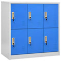 vidaXL Durable Storage Locker Cabinets - Modern Design, Made of Steel in Gray and Blue - Ideal for Schools, Offices - 35.4x17.7x36.4