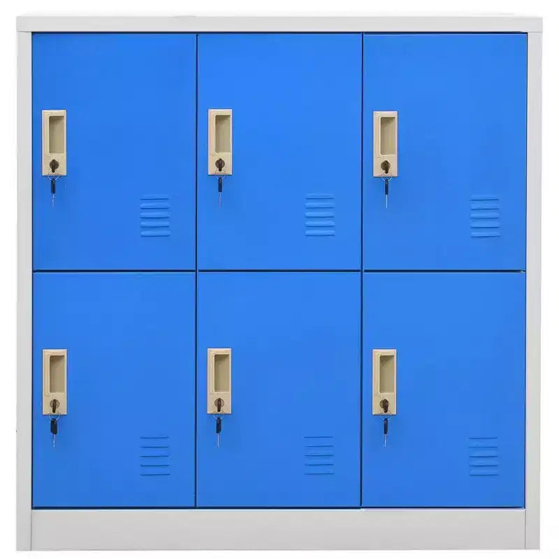 vidaXL Armadietti robusti - Design moderno, in acciaio in grigio e blu - Ideali per scuole, uffici - 35,4x17,7x36,4