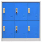 vidaXL Armadietti robusti - Design moderno, in acciaio in grigio e blu - Ideali per scuole, uffici - 35,4x17,7x36,4