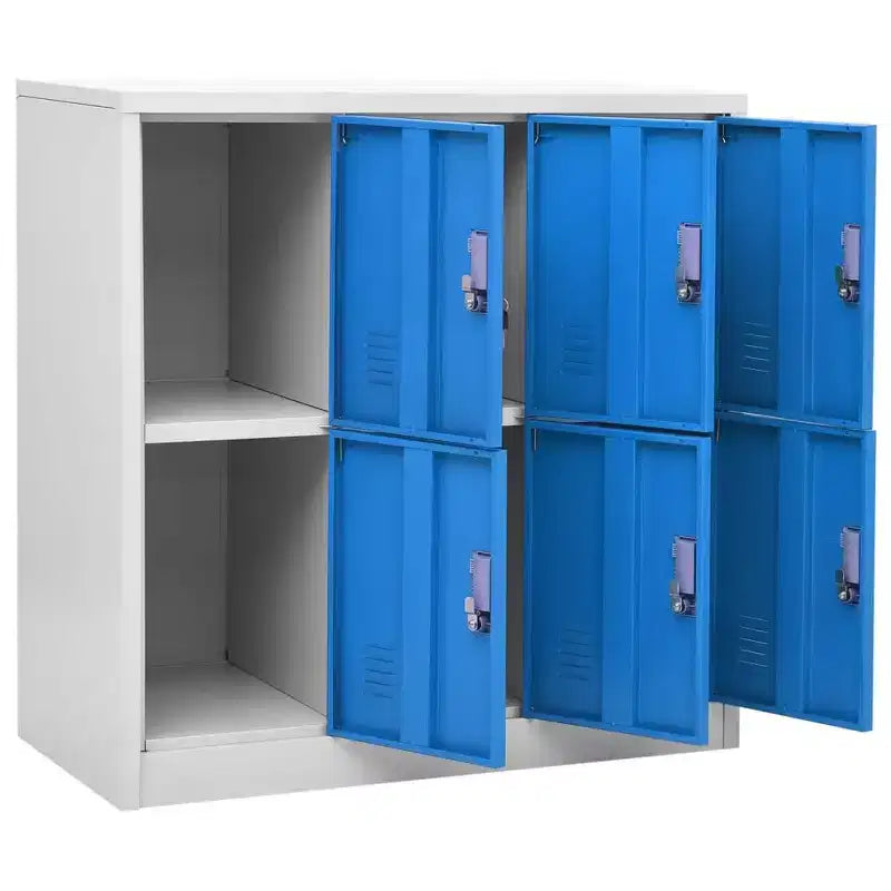 vidaXL Armadietti robusti - Design moderno, in acciaio in grigio e blu - Ideali per scuole, uffici - 35,4x17,7x36,4