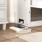 Letto a scomparsa matrimoniale Whisen Wood con stazione di ricarica e cassetto