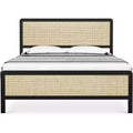 Acekool Boho Rattan Bed - Full Size with Safe Corners