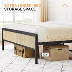 Acekool Boho Rattan Bed - Letto Matrimoniale con Angoli Sicuri