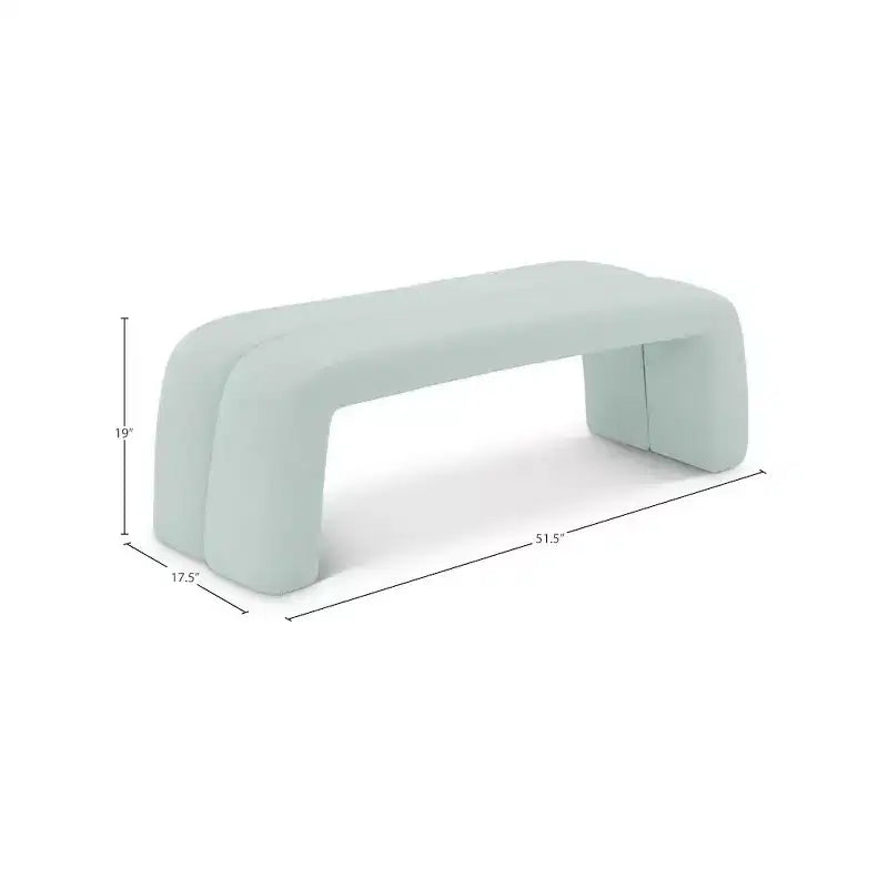 Meridian Furniture, Panca Arc Mint in pelle vegana