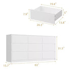 Famapy Cassettiera Minimalista Contemporanea a 9 Cassetti, Ampio Spazio per Camera da Letto/Soggiorno