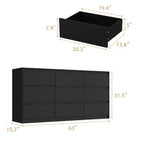 Famapy Cassettiera Minimalista Contemporanea a 9 Cassetti, Ampio Spazio per Camera da Letto/Soggiorno