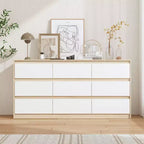 Famapy Cassettiera Minimalista Contemporanea a 9 Cassetti, Ampio Spazio per Camera da Letto/Soggiorno