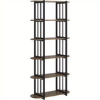 Libreria a 6 ripiani, Libreria alta moderna, Scaffale angolare industriale, Unità di scaffalatura autoportante