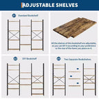 Libreria a 4 Ripiani, Scaffale Industriale - Ripiani in Legno Regolabili e Struttura in Metallo Resistente, Capacità 45 kg, Organizzatore Ampio