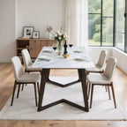 Subrtex Tavolo da Pranzo con Piano Solido Effetto Marmo