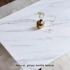 Subrtex Tavolo da Pranzo con Piano Solido Effetto Marmo