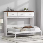 Merax Space-Saving Twin Size Murphy Bed with 3 Drawers White