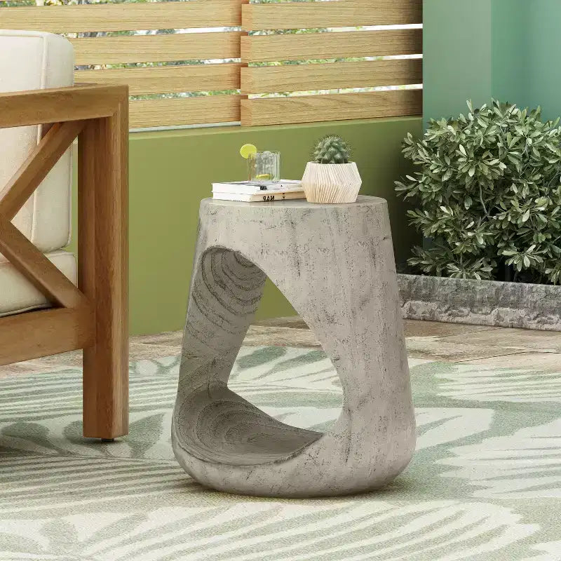 MAYEERTY Tavolo Consolle Vuoto con texture effetto legno di colore grigio per il soggiorno