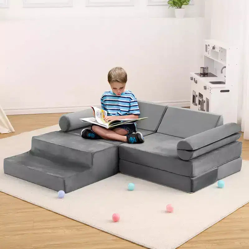 GustoWave Divano modulare da gioco per bambini 13 pezzi, set da gioco per bambini piccoli, divano da gioco in schiuma per bambini