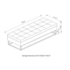Panca in velluto TUYOHW con base in metallo e contenitore, panca da letto per soggiorno, Beige