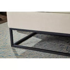 Panca in velluto TUYOHW con base in metallo e contenitore, panca da letto per soggiorno, Beige