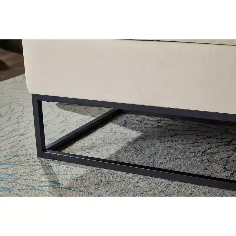 Panca in velluto TUYOHW con base in metallo e contenitore, panca da letto per soggiorno, Beige