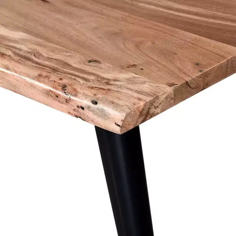 Okak Tavolo da Pranzo Rustico per 4-6 Persone, Tavolo da Pranzo Rettangolare in Legno di Acacia, Mobili da Cucina in Legno per Famiglie Numerose