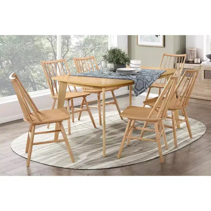 Okak Tavolo da Pranzo Rustico per 4-6 Persone, Tavolo da Pranzo Rettangolare in Legno di Acacia, Mobili da Cucina in Legno per Famiglie Numerose