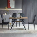 Okak Tavolo da pranzo moderno 47 Tavolo in legno minimalista Ripiano in metallo Gambe in metallo a trasferimento termico per sala da pranzo cucina ufficio