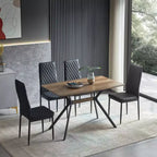 Okak Tavolo da pranzo moderno 47 Tavolo in legno minimalista Ripiano in metallo Gambe in metallo a trasferimento termico per sala da pranzo cucina ufficio