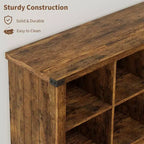 Libreria a 2 ripiani a 8 cubi, Libreria orizzontale in legno stile rustico/country, Armadietto libreria, Organizer contenitore
