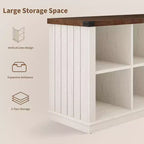 Libreria a 2 ripiani a 8 cubi, Libreria orizzontale in legno stile rustico/country, Armadietto libreria, Organizer contenitore