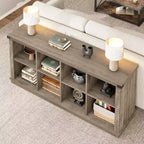 Libreria a 2 ripiani a 8 cubi, Libreria orizzontale in legno stile rustico/country, Armadietto libreria, Organizer contenitore