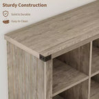 Libreria a 2 ripiani a 8 cubi, Libreria orizzontale in legno stile rustico/country, Armadietto libreria, Organizer contenitore